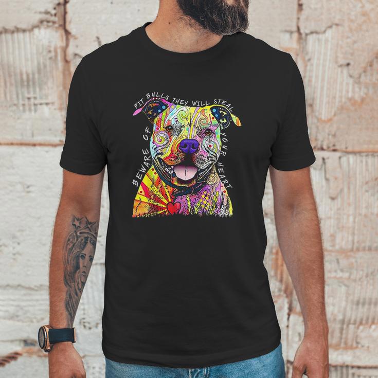 Beware Of Pit Bulls They Will Steal Your Heart Unisex T-Shirt Gifts for Him