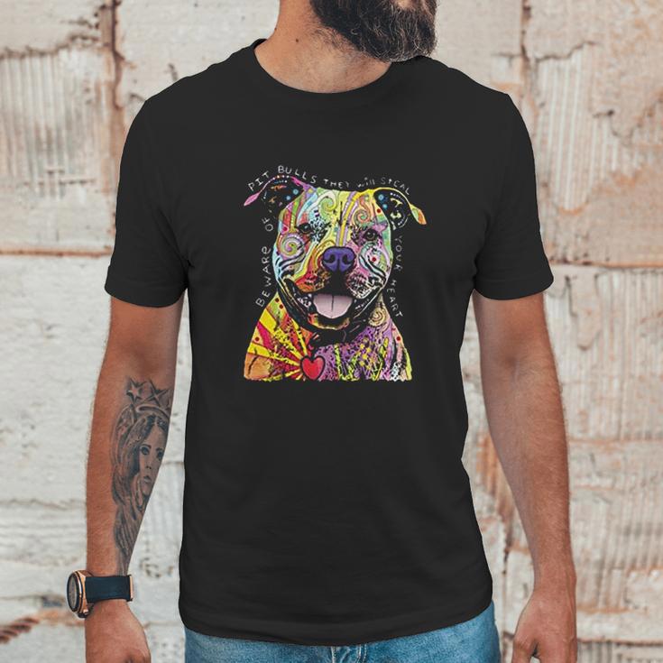 Beware Of Pit Bulls They Will Steal Your Heart Unisex T-Shirt Gifts for Him