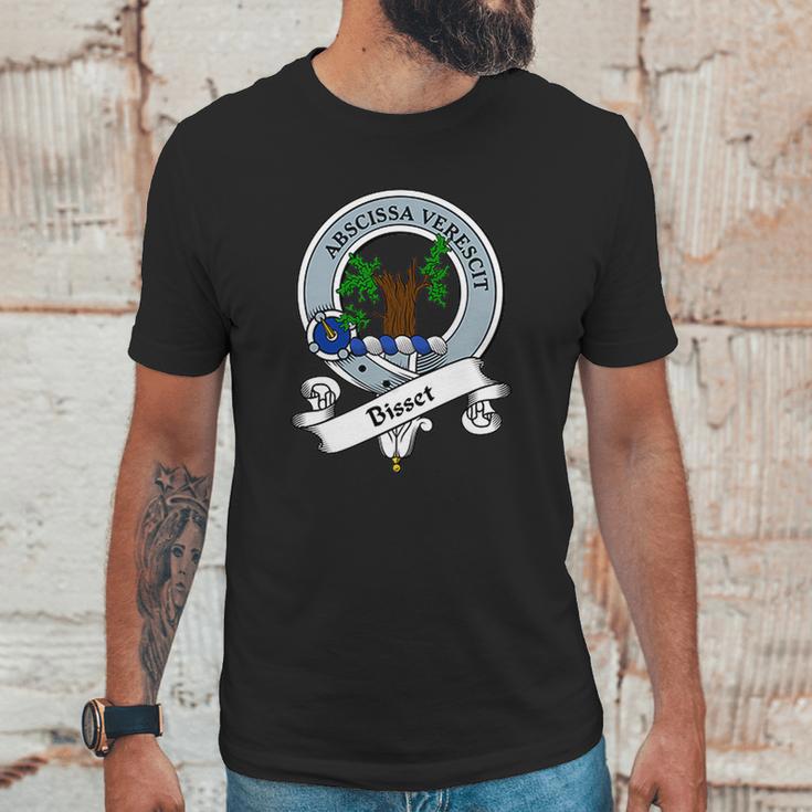 Bisset Clan Badge Scottish Clan Badges Unisex T-Shirt Gifts for Him