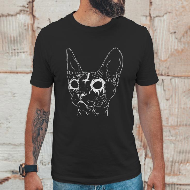 Black Metal Sphynx Cat Goth And Death Metal Unisex T-Shirt Gifts for Him