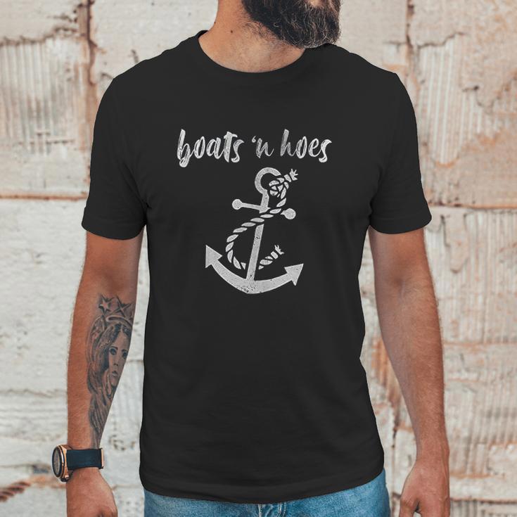 Boats N Hoes Funny Nautical Comedy Lake Ocean Unisex T-Shirt Gifts for Him