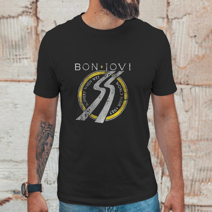 Bon Jovi Slippery When Wet World Tour Unisex T-Shirt Gifts for Him