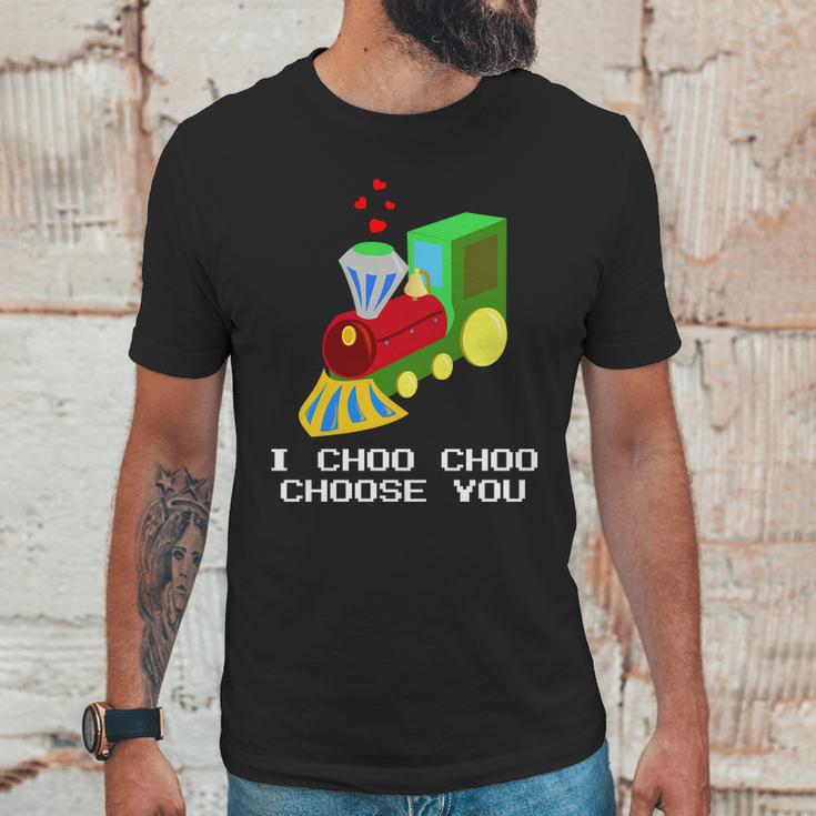 Boys Funny Valentines I Choo Choo Choose You Unisex T-Shirt Gifts for Him