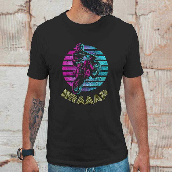 Braaap Vintage Motocross Dirt Bike Sunset Unisex T-Shirt Gifts for Him