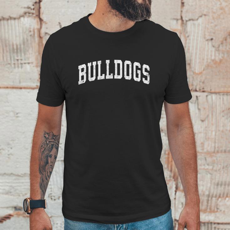 Bulldogs Mascot Vintage Athletic Sports Name Design Funny Gift Unisex T-Shirt Gifts for Him