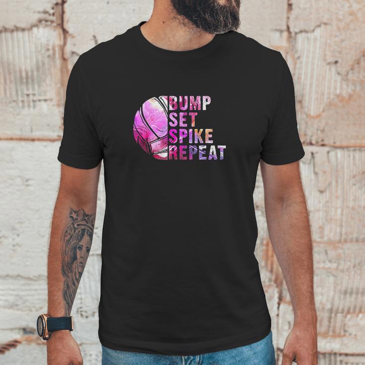 Bump Set Spike Repeat Volleyball Lover Athlete Sports Gift Unisex T-Shirt Gifts for Him