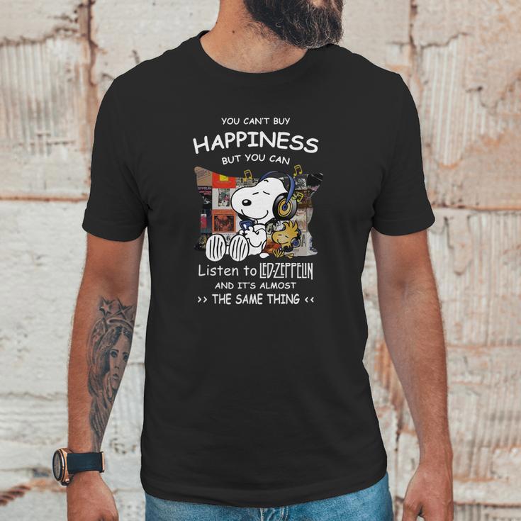 You Can’T Buy Happiness But You Can Listen To Led Zeppelin Snoopy Shirt Unisex T-Shirt Gifts for Him