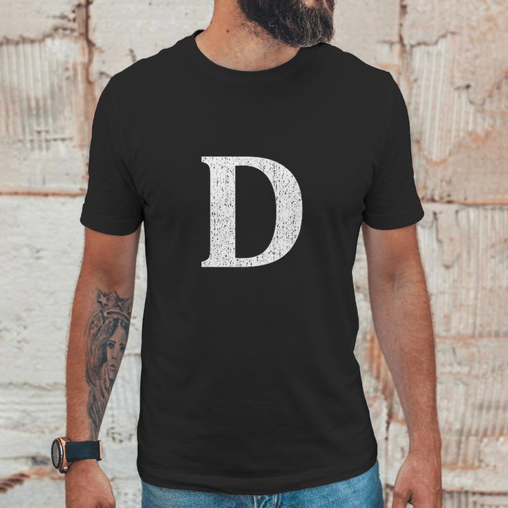 Capital Letter D Monogram Initial Unisex T-Shirt Gifts for Him