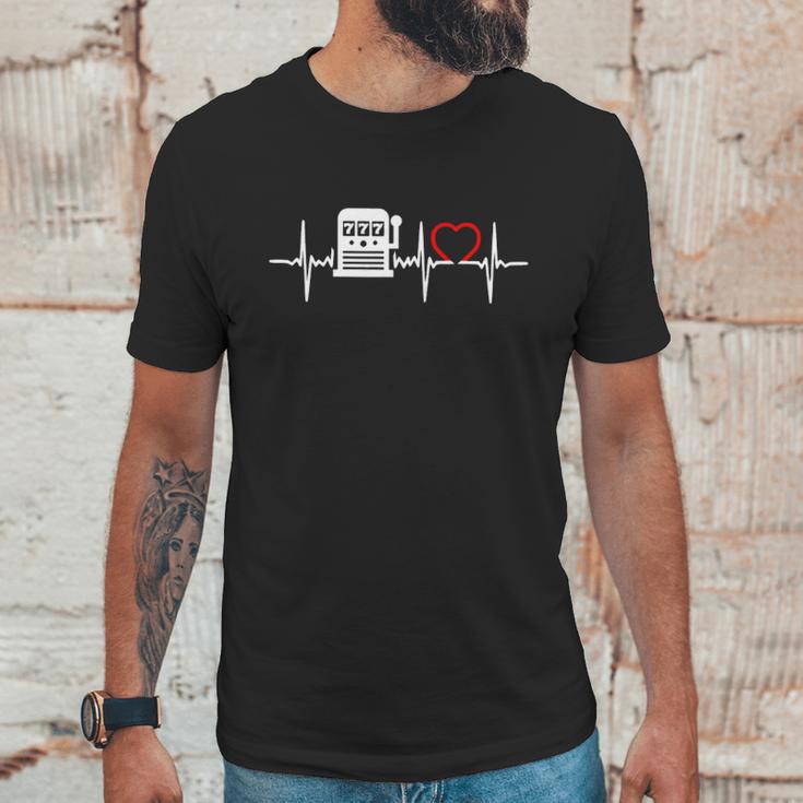 Cass Slot Machine Heartbeat Unisex T-Shirt Gifts for Him