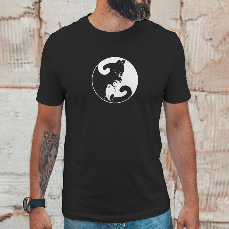 Cat Print Tees And Hoodies Yin Yang Cute Kitten Kitty Unisex T-Shirt Gifts for Him