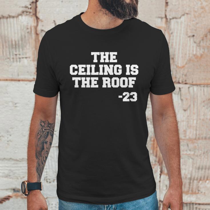 The Ceiling Is The Roof 23 Mj College Text Unisex T-Shirt Gifts for Him