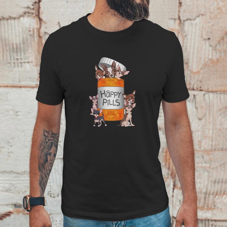 Chihuahua Funny Happy Pill Unisex T-Shirt Gifts for Him