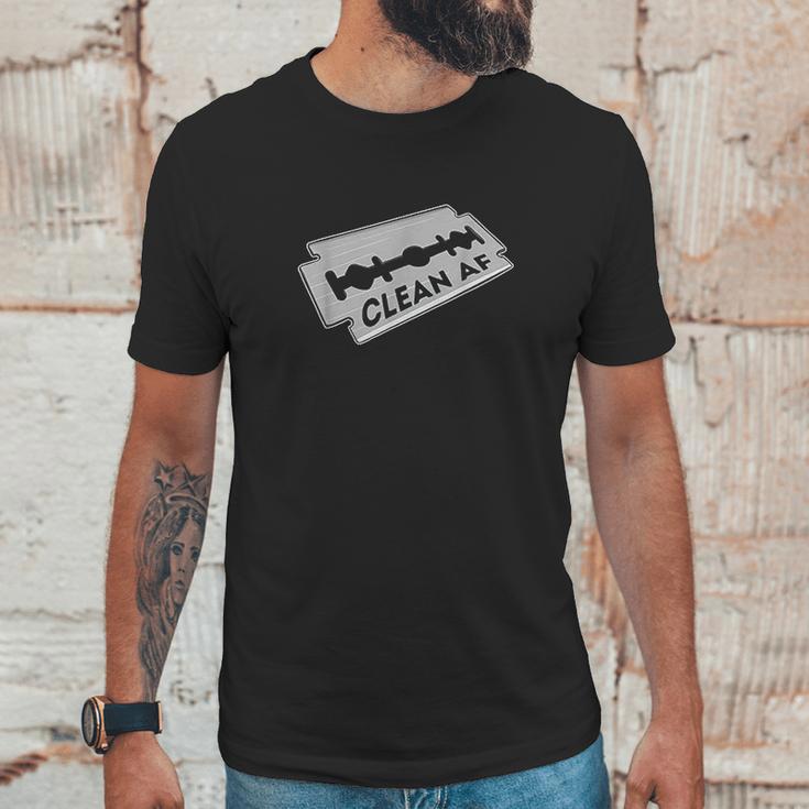 Clean Af Razor Blade Barber Unisex T-Shirt Gifts for Him