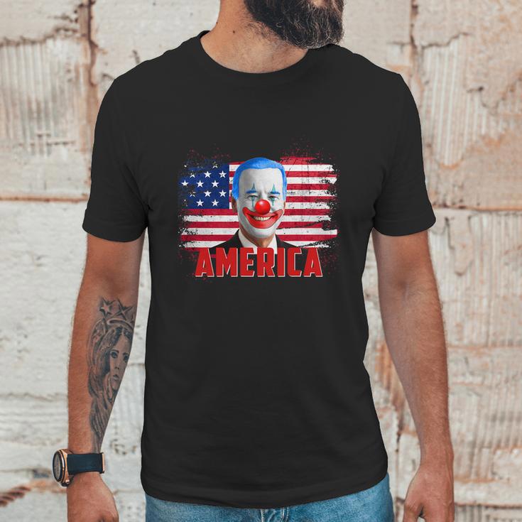 Clown Joe Funny Caricature Joe Biden Is A Democratic Clown Graphic Design Printed Casual Daily Basic Unisex T-Shirt Gifts for Him