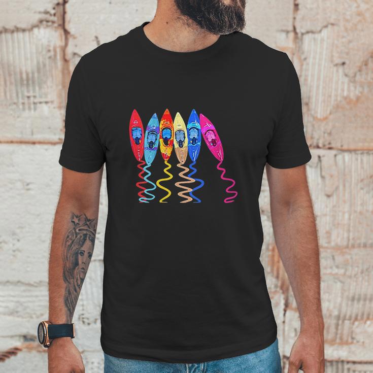 Colorful Kayaks Outdoor Adventure Kayaking Boating Kayakers Unisex T-Shirt Gifts for Him