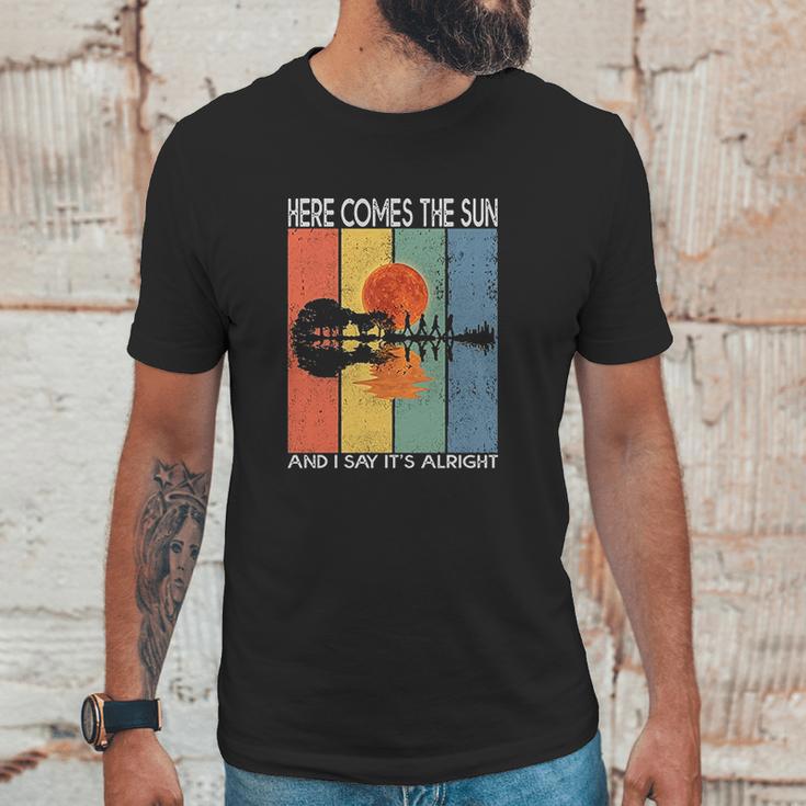 Here Comes The Sun And I Say Its Alright Guitar Graphic Unisex T-Shirt Gifts for Him