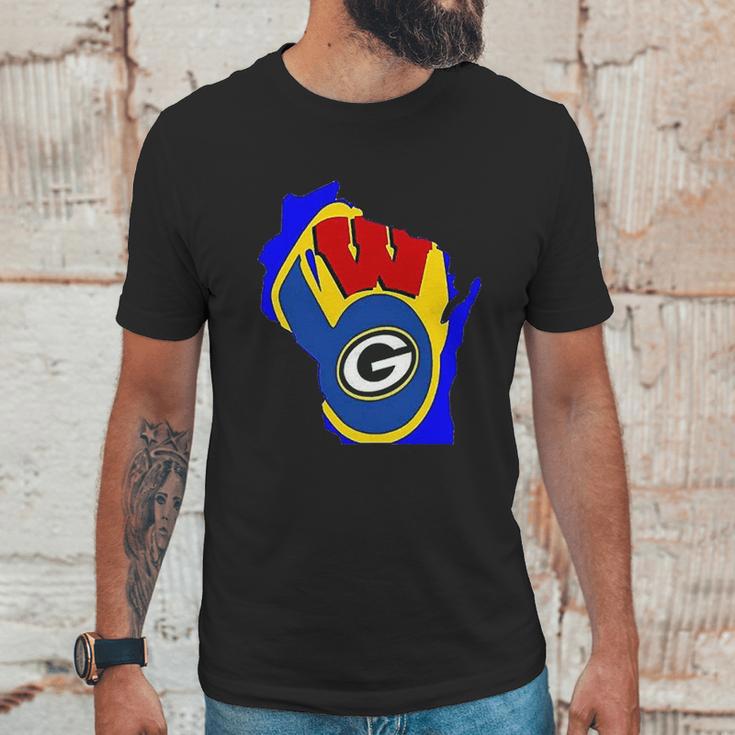 Cool Packers Brewers Badgers Unisex T-Shirt Gifts for Him