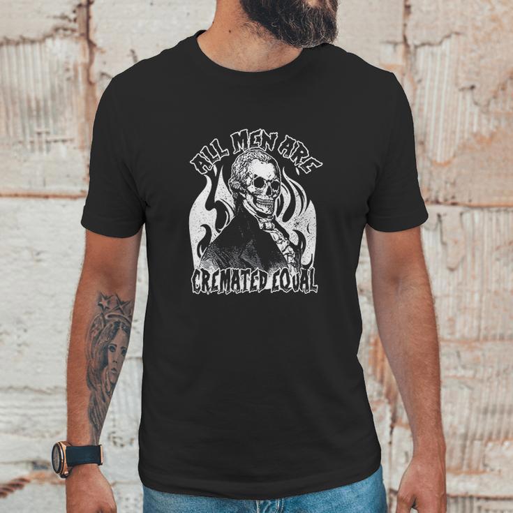 All Men Are Cremated Equal Goth Dead Body Coroner Halloween Unisex T-Shirt Gifts for Him