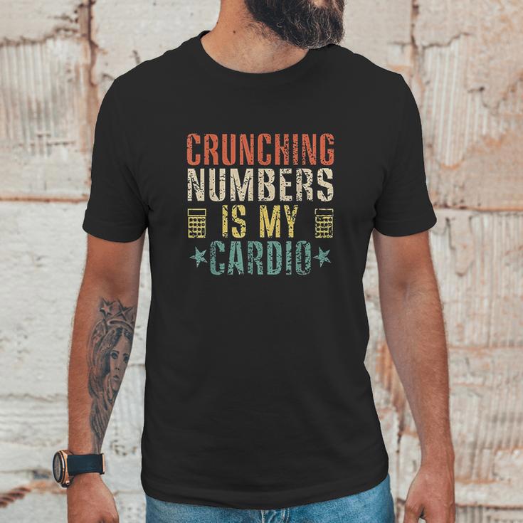 Crunching Numbers Is My Cardio Funny Accounting Vintage Unisex T-Shirt Gifts for Him