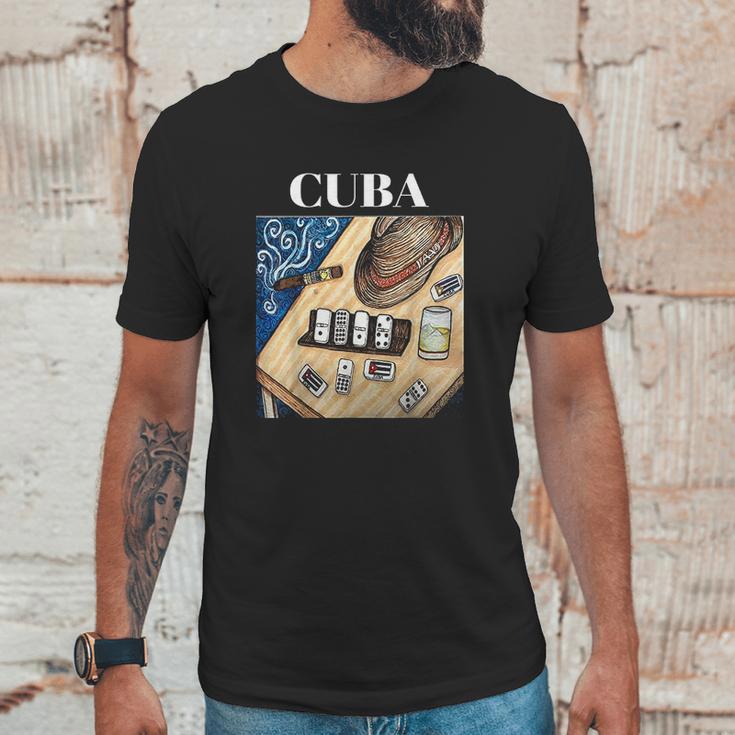 Cuban Dominos Cigar Fedora Hat Funny Cuba Unisex T-Shirt Gifts for Him