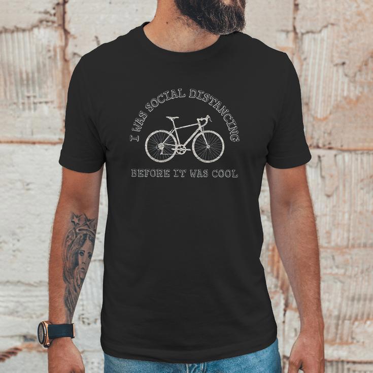 Cycling Gift Bike Riding Bicycle Social Distancing Funny Unisex T-Shirt Gifts for Him