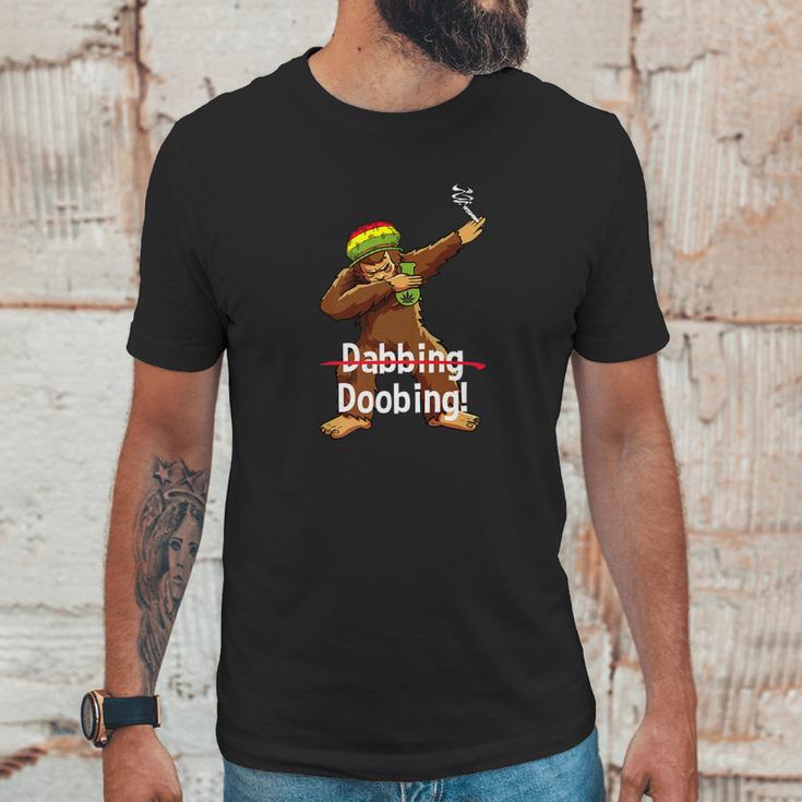 Dabbing Bigfoot Tee Shirt Smoking Cannabis Unisex T-Shirt Gifts for Him