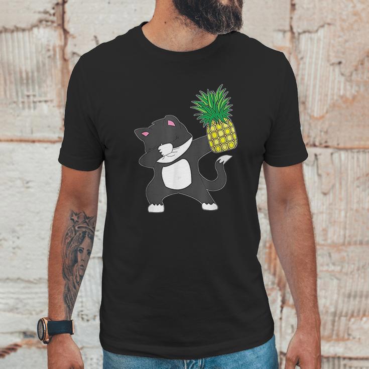 Dabbing Kitty Cat Pineapple Aloha Beach Hawaiian Dance Unisex T-Shirt Gifts for Him