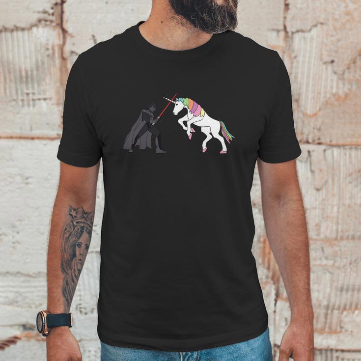 Darth Vader Vs Unicorn Unisex T-Shirt Gifts for Him