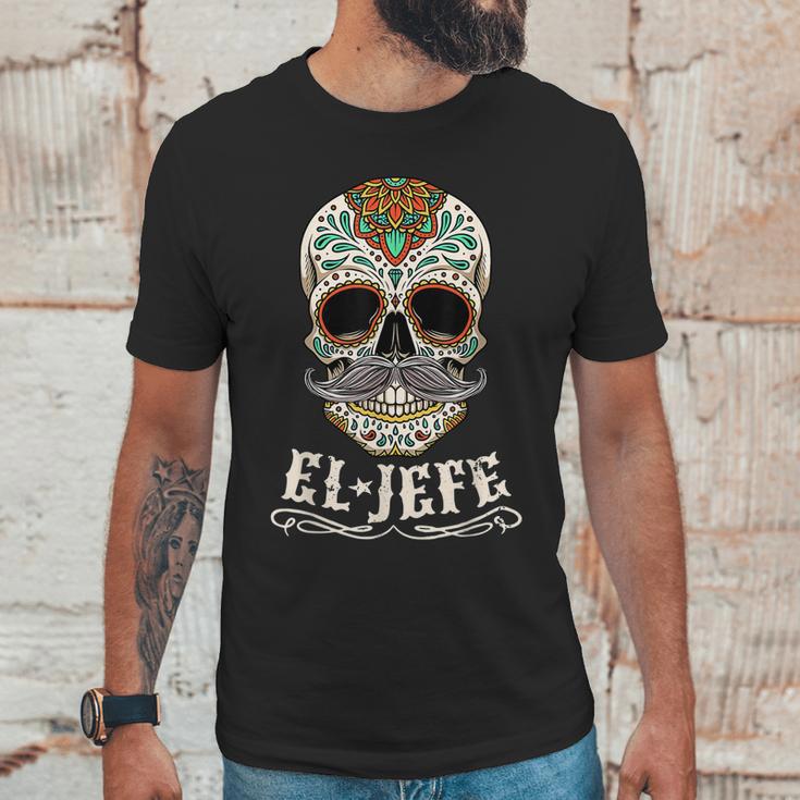 Day Of The Dead Mexico El Jefe Boss Sugar Skull Halloween Unisex T-Shirt Gifts for Him