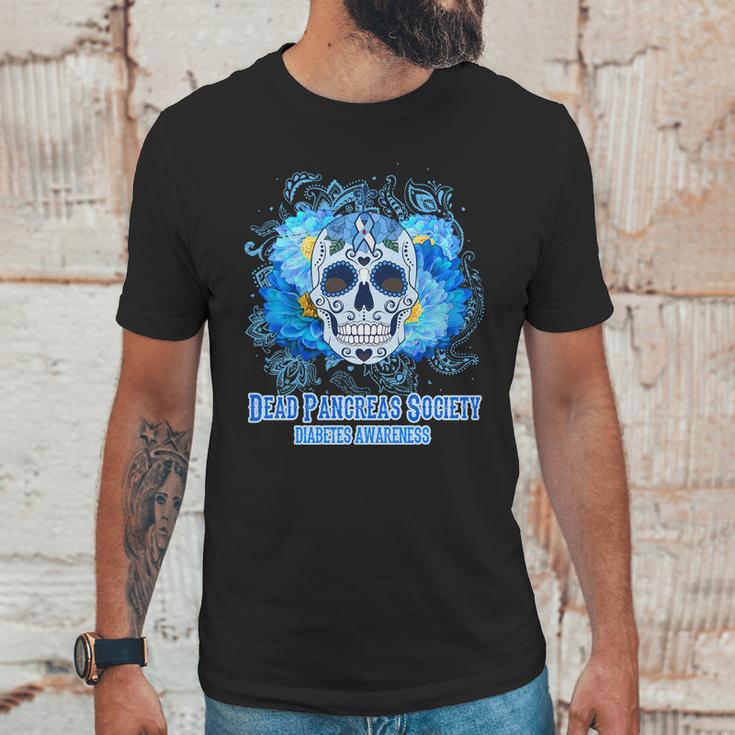 Dead Pancreas Society Diabetes Awareness Sugar Skull Unisex T-Shirt Gifts for Him