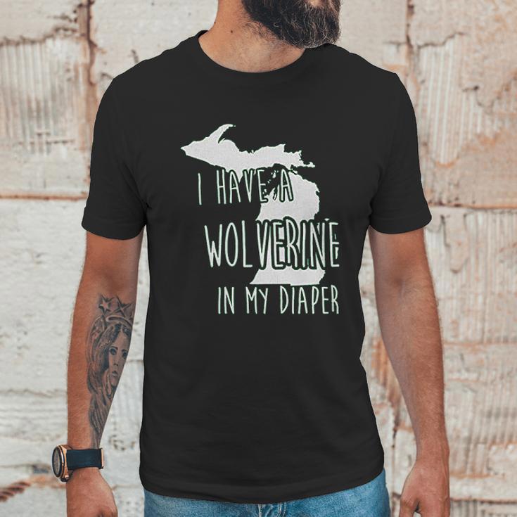 In My Diaper I Have A Wolverine State Of Michigan Msu Baby Unisex T-Shirt Gifts for Him