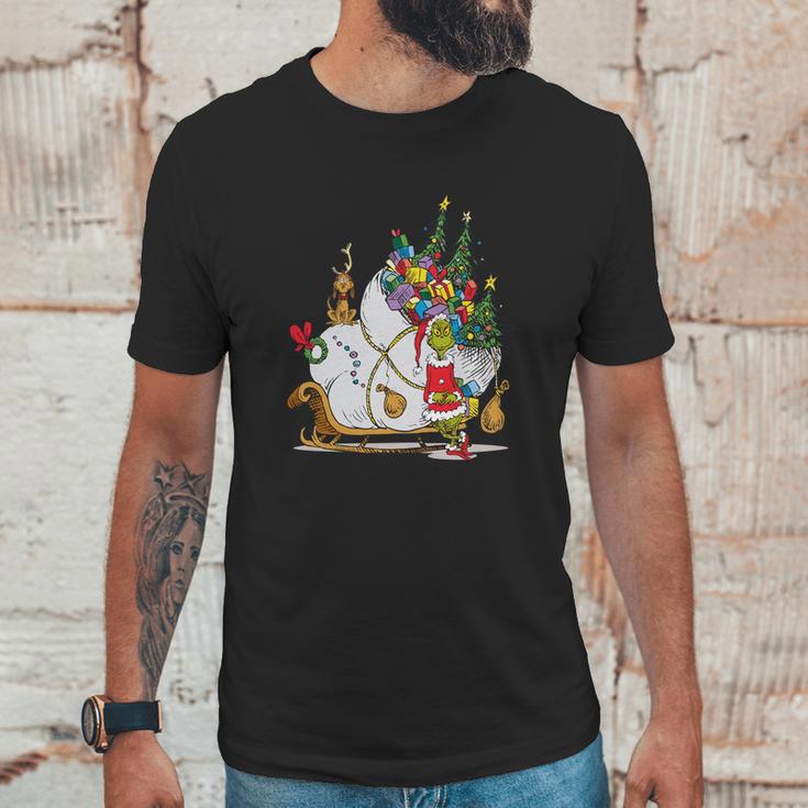 Dr Seuss Grinch Sleigh Unisex T-Shirt Gifts for Him