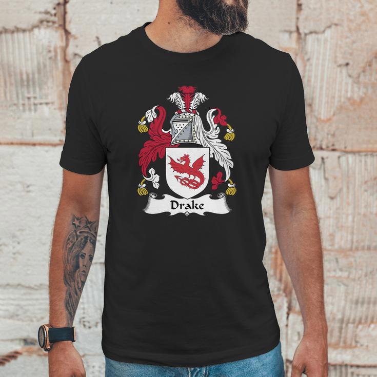 Drake Family Crest Coat Of Arms British Family Crests Unisex T-Shirt Gifts for Him