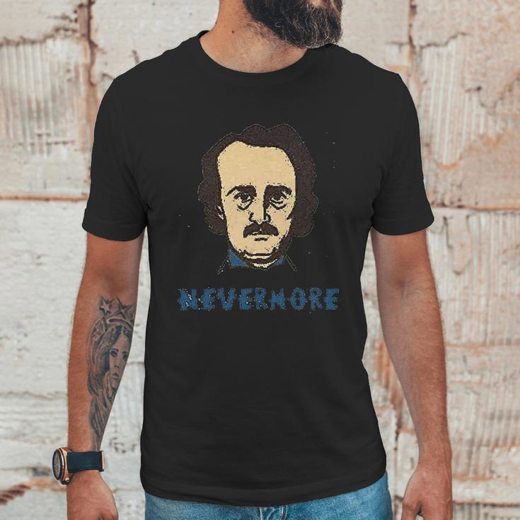 Edgar Allan Poe Nevermore Halloween Costume Graphic Unisex T-Shirt Gifts for Him