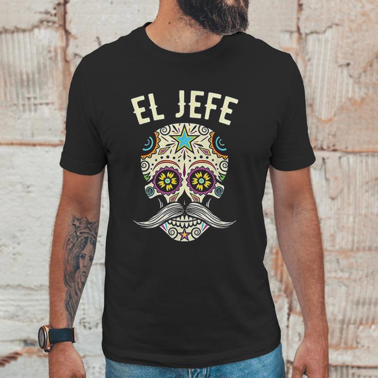 El Jefe Men Mexican Boss Skull Day Of The Dead Unisex T-Shirt Gifts for Him