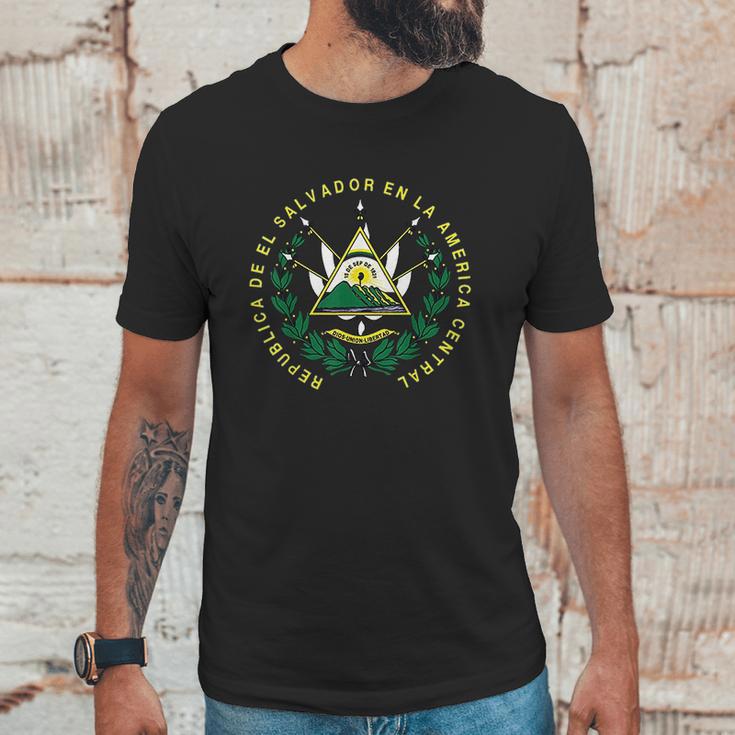 El Salvador Salvadoran Coat Of Arms Unisex T-Shirt Gifts for Him