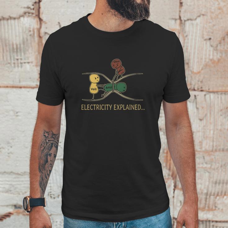 Electricity Explained Electrician Retro T-Shirt Unisex T-Shirt Gifts for Him