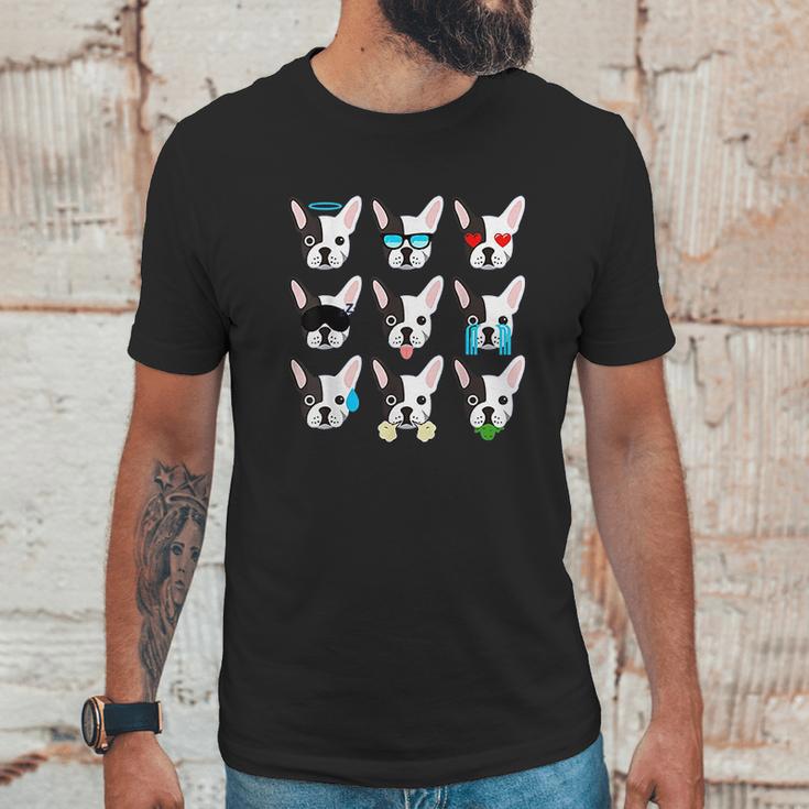 Emoji Boston Terrier Dog Faces Unisex T-Shirt Gifts for Him