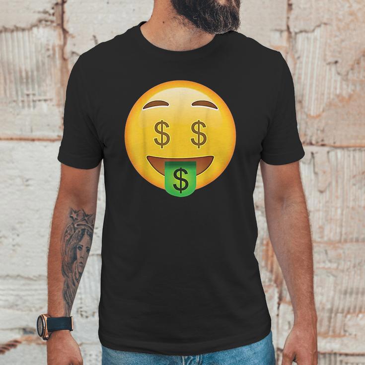 Emoji Money Face Cute Smile Dollar Signs Eyes Mouth Emotic Unisex T-Shirt Gifts for Him