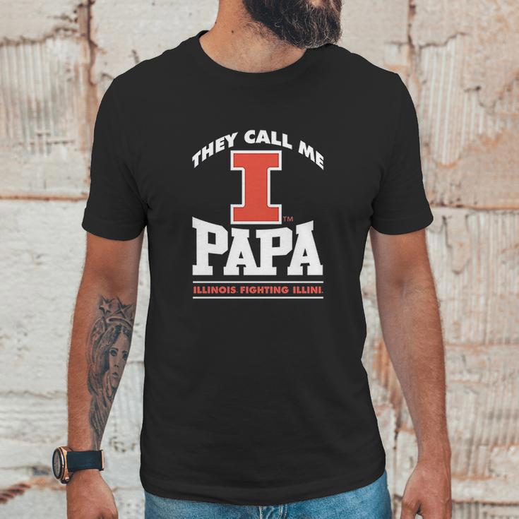 Fanprint Illinois Fighting Illini They Call Me Papa Unisex T-Shirt Gifts for Him