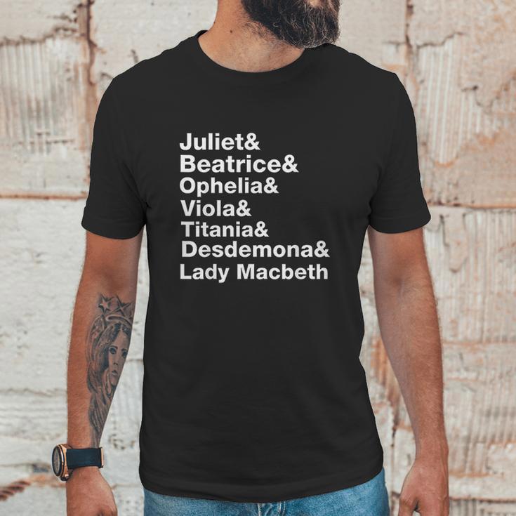 Female Characters Of William Shakespeare Plays Unisex T-Shirt Gifts for Him