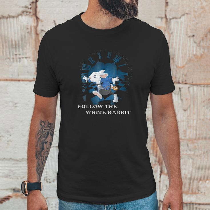 Follow The White Rabbit Unisex T-Shirt Gifts for Him