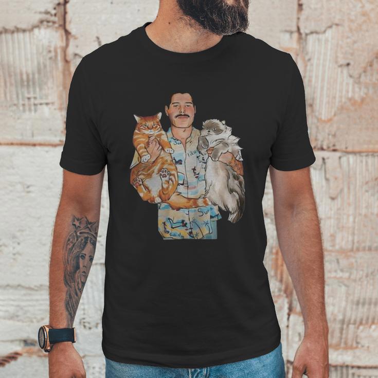 Freddie Mercury Hug Cats Unisex T-Shirt Gifts for Him