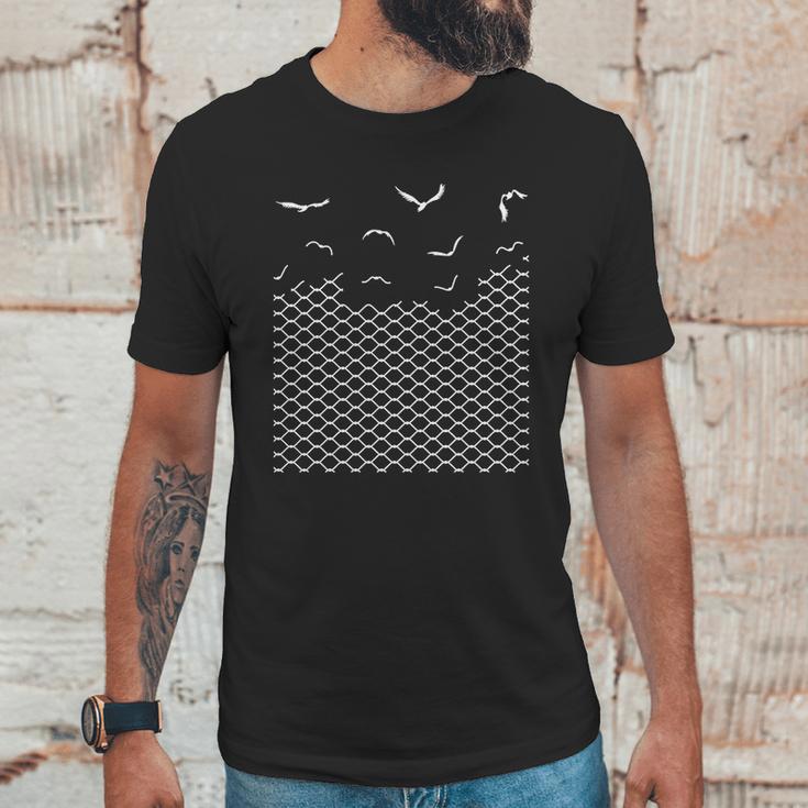 Freedom Flight Chain Link Fence Broken Birds Fly Flight Freedom Unisex T-Shirt Gifts for Him