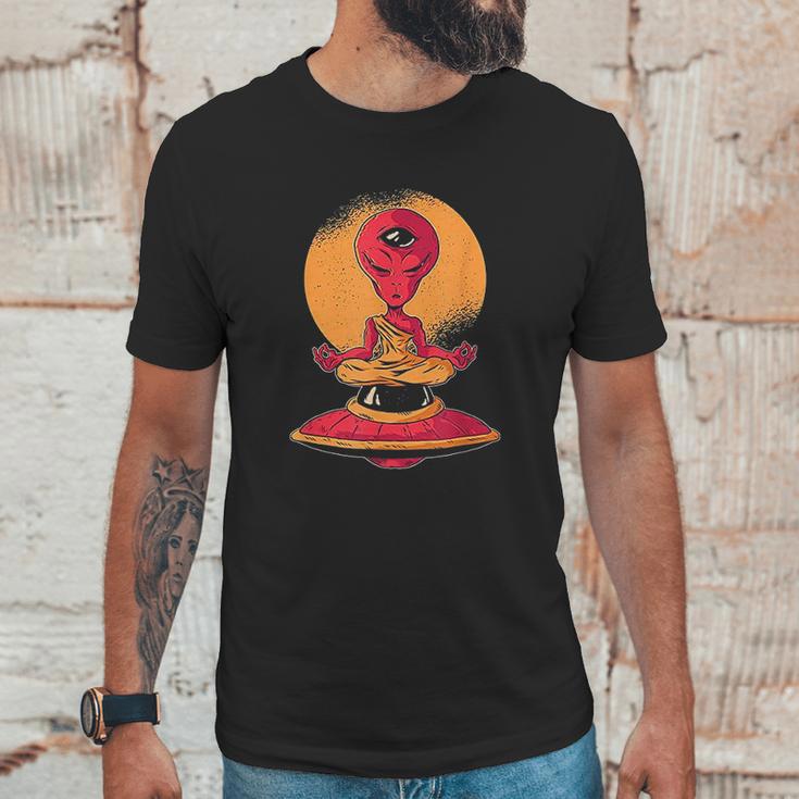 Funny Alien Meditation Monk Unisex T-Shirt Gifts for Him