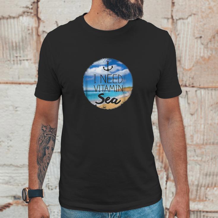 Funny Beach Ocean I Need Vitamin Sea By Zany Brainy Unisex T-Shirt Gifts for Him