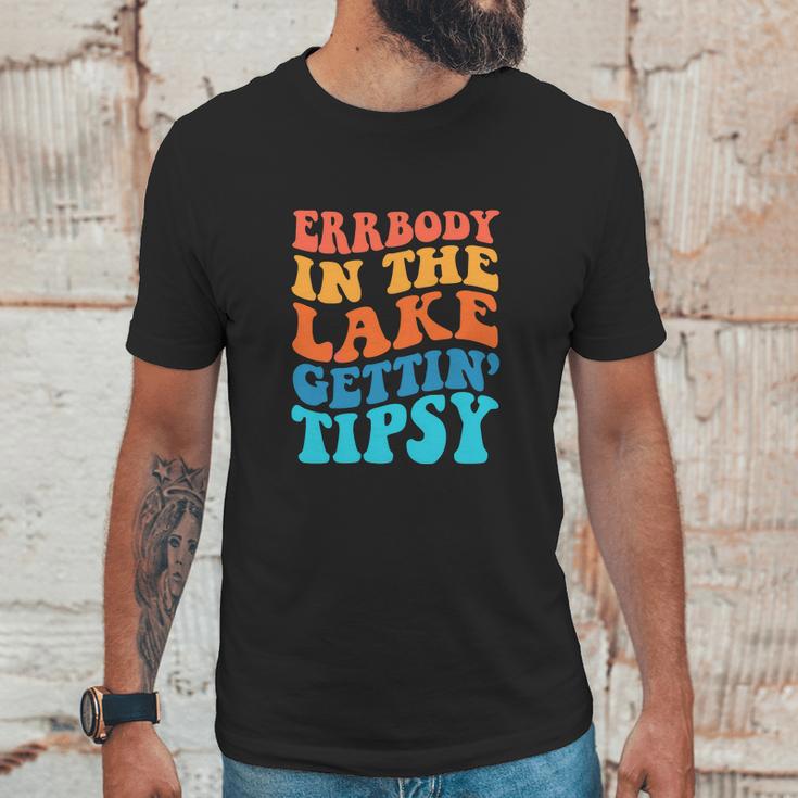 Funny Everybody In The Lake Getting Tipsy Retro Groovy Unisex T-Shirt Gifts for Him