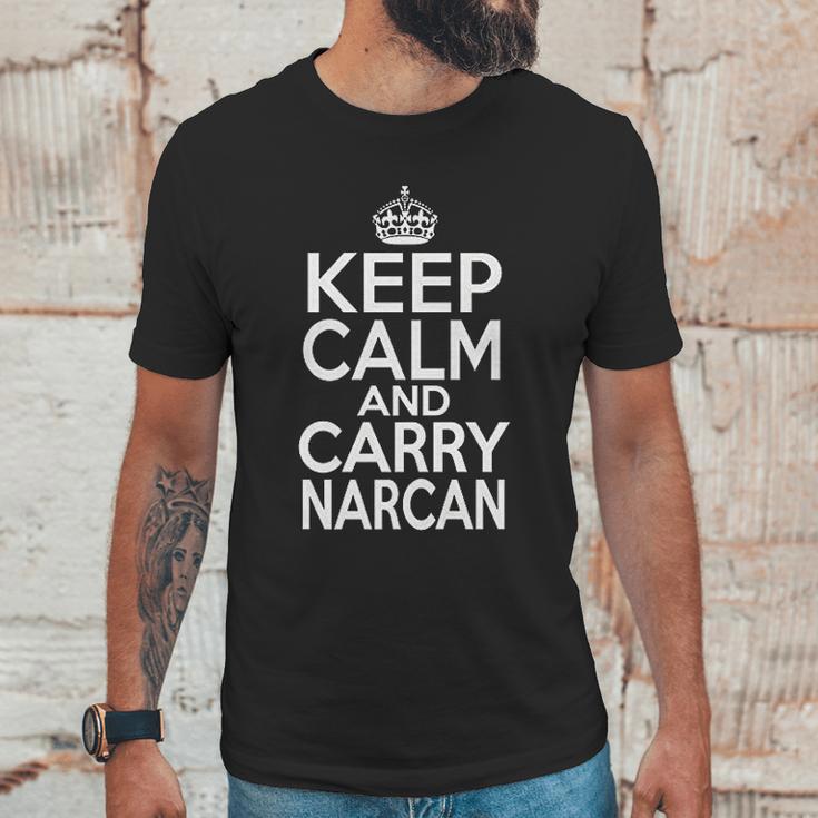 Funny Keep Calm And Carry Narcan Ems First Responder Unisex T-Shirt Gifts for Him