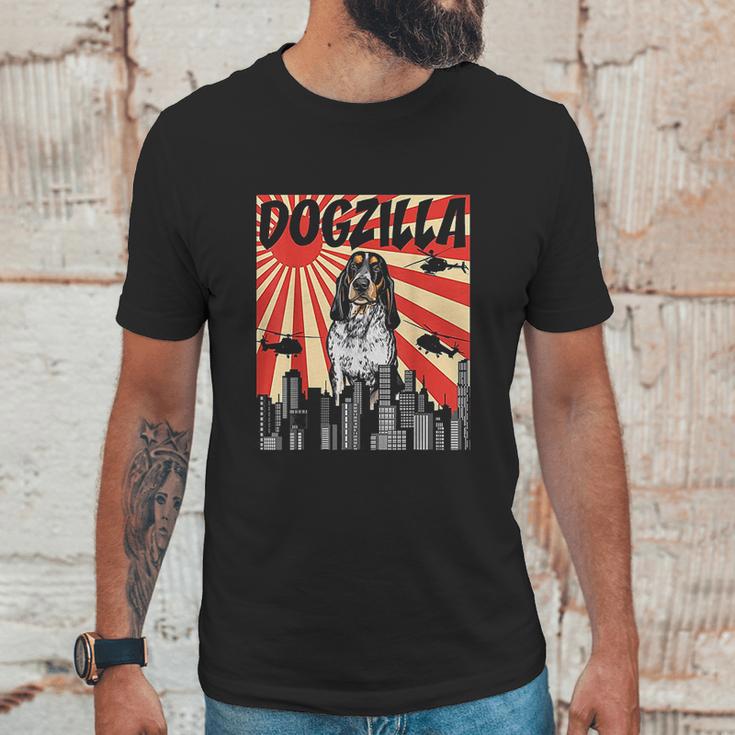 Funny Retro Japanese Dogzilla Bluetick Coonhound Unisex T-Shirt Gifts for Him