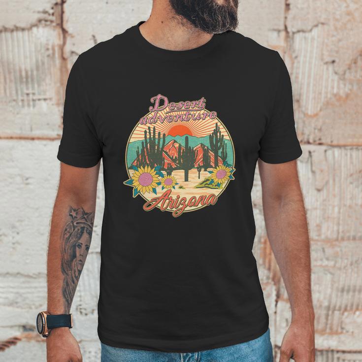 Funny Vintage Retro Travel Arizona Desert Adventure Emblem Unisex T-Shirt Gifts for Him